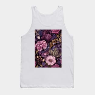 Purple Forest Flowers in the Style of William Morris Tank Top